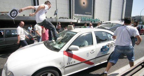 Huelga de taxistas españoles